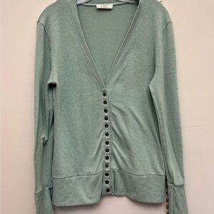 Zenana Womens XL Sage Green Snap Button Cardigan Long Sleeve Stretch